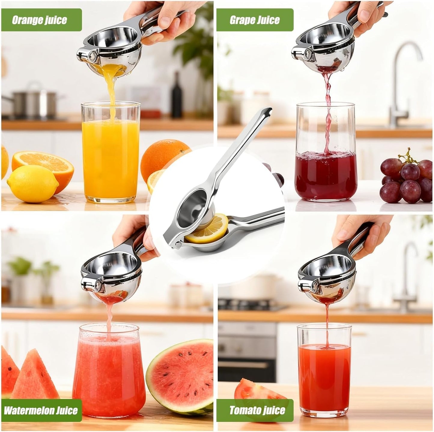 Stainless Steel Manual Juicer Citrus, Lemon Squeezer, Fruit Juicer Lime Press Metal, Professional Hand Juicer Kitchen Tool Bar Juicer for Bartender Accessories