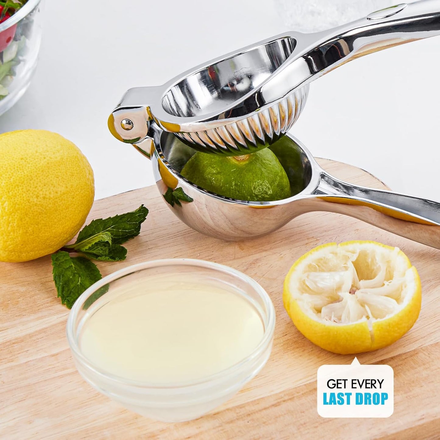 Lemon Squeezer Manual, Large Handheld Metal Lemon Juicer Squeezer Dishwasher Safe, Heavy Duty Lemon Press Squeezer is Suitable for Lemon, Lime, and Citrus,Easy to Use and Clean - Silver