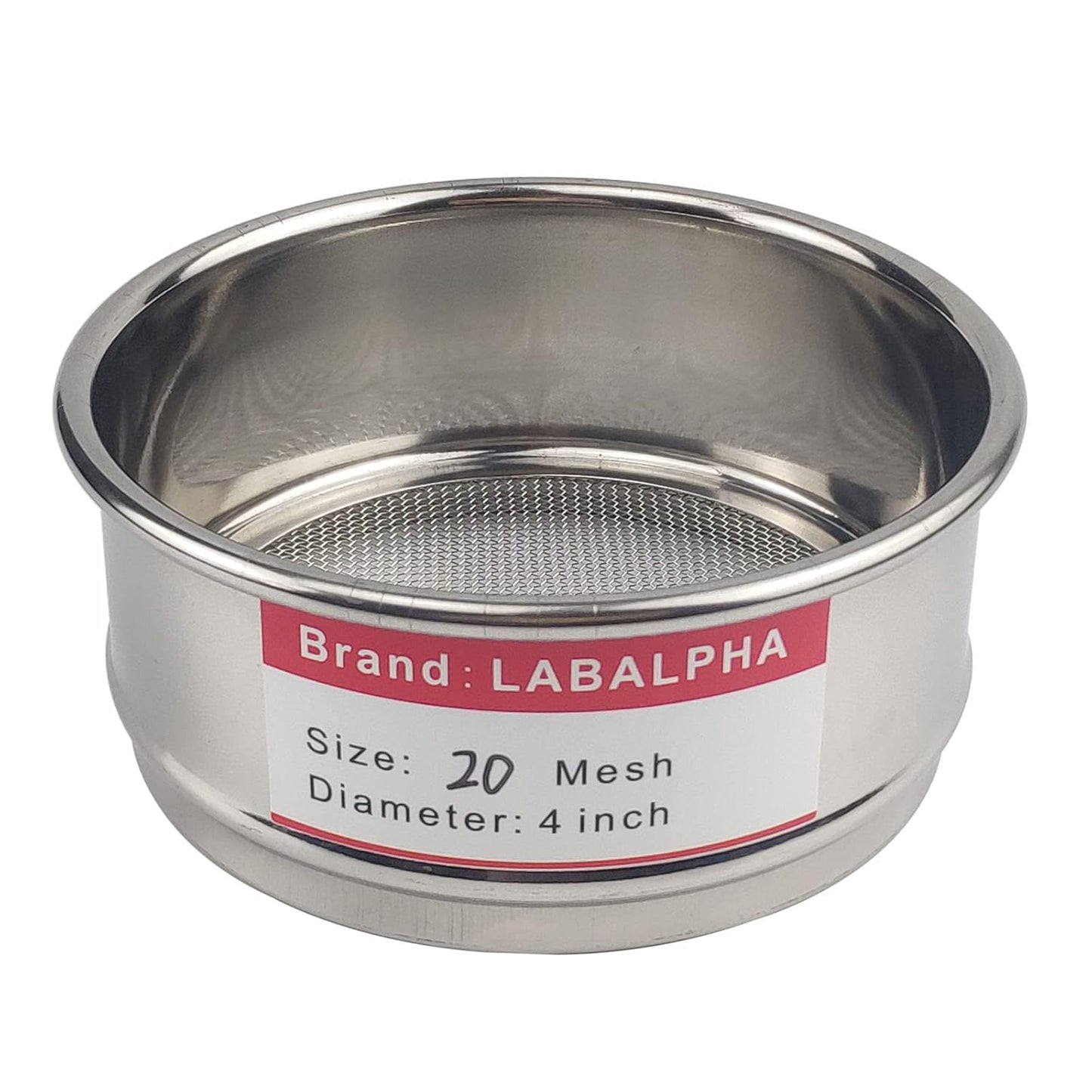 LABALPHA 70 Mesh Lab Sieves, Test Sieve #70 Mesh, 4'' Diameter, 304 Stainless Steel Wire Cloth (0.22mm)