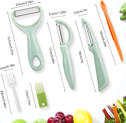 Senbowe Upgrade Potato Peeler for Kitchen, 6PCS Stainless Steel Vegetable Peeler, I and Y Veggie Food Peeler for Apple Fruit Carrot Zucchini Cucumber,Good Grip Makes Peeling Very Easy