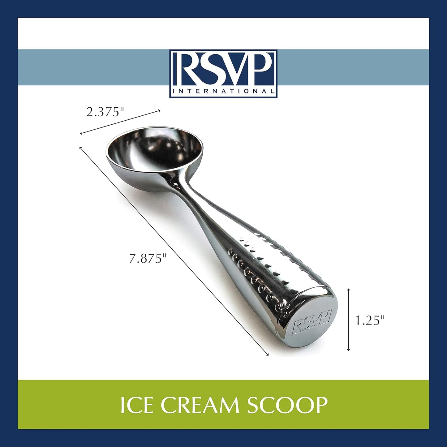 RSVP International Ice Cream Tool Collection, Dishwasher Safe, Large Handle, Scoop
