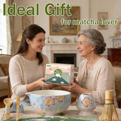 Clay&Fire Matcha Whisk Set, 9 pcs Ceramic Matcha Set, Gifts for Women,Matcha Bowl with Spout and Whisk, Matcha Kit for Matcha Lovers, Gift Mother's Day, Birthday, Anniversary