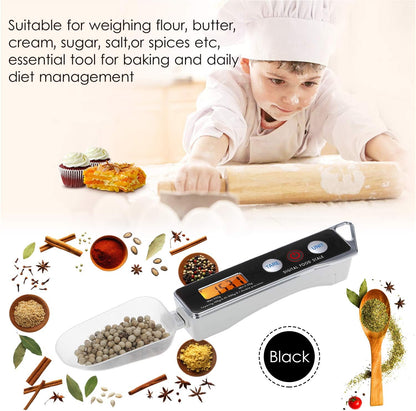 Spoon Scale, Digital Spoon Scale Electronic Measuring Spoon Scale Household Kitchen Spoon Scale Food Scale with Tare Function Capacity 0.05g to 500g Support Unit g/oz/gn/ct/