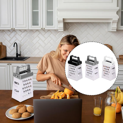 Ptwola 6 Pcs Mini Cheese Grater Professional Box Grater Stainless Steel Fine Coarse Handheld Slicer with 4 Sides Small Box Food Shredder Safe Zester for Kitchen Cheese Garlic Ginger Vegetable Potatoes