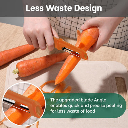 Beneno Swivel Vegetable Peeler, Razor-Sharp Smooth Peeling Potato Peelers with Stainless Steel Blades, Ergonomic Comfort Non-Slip Rubber Handle, Kitchen Peelers with Potato Eye Remover (2, Red)
