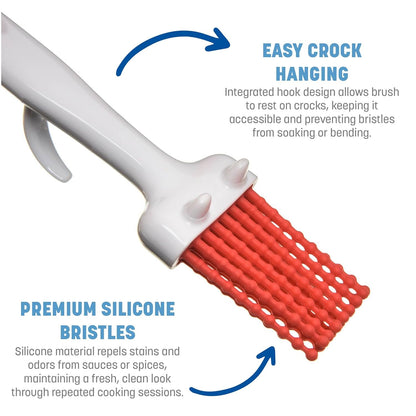 SPARTA 4040505 Silicone Basting Brush With Red Bristles, 3 Inches, Red