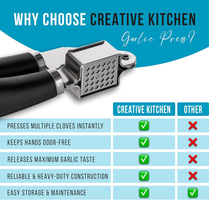 Creative Kitchen Garlic Press, Manual Kitchen Tool, 22.5 cm