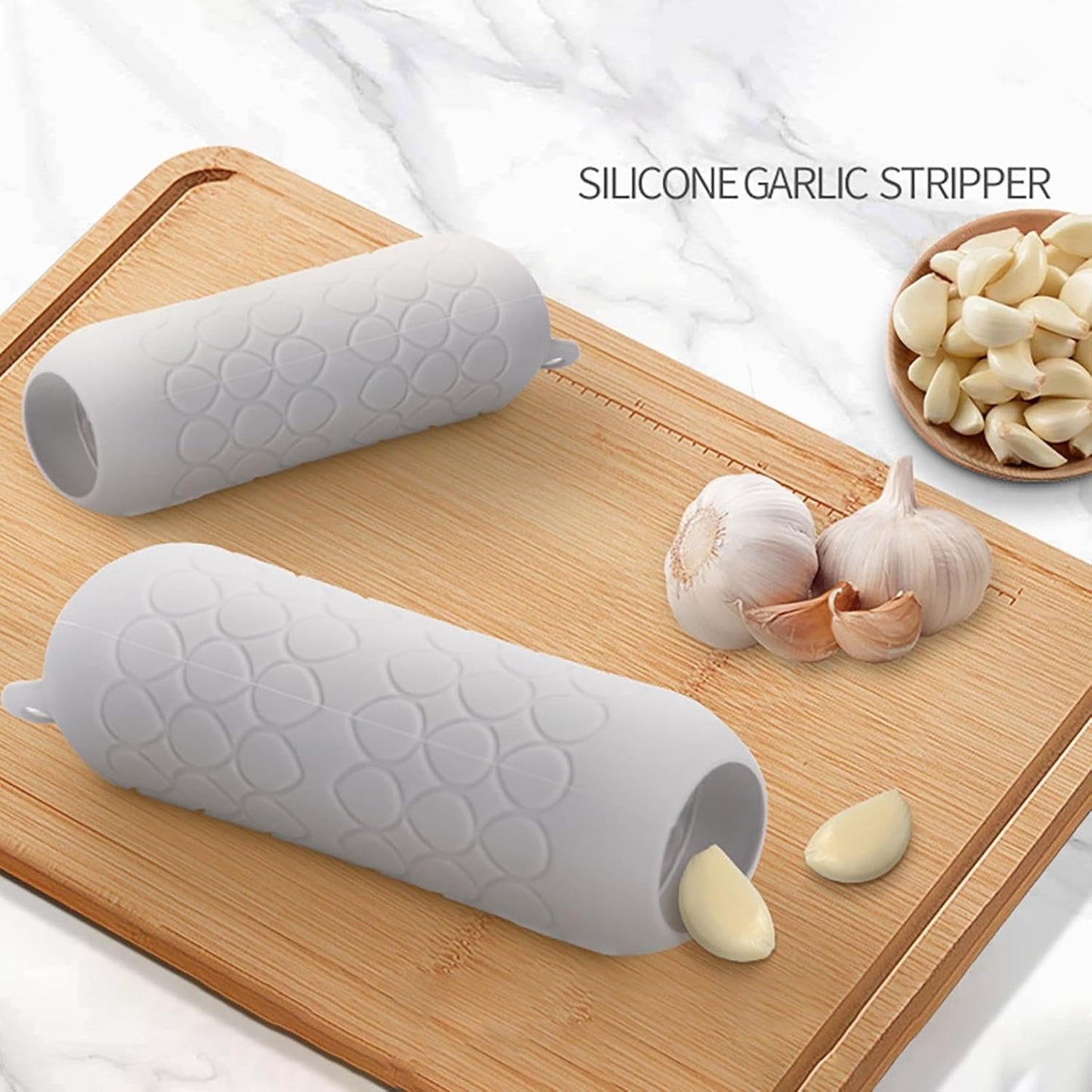 2024 Silicone Garlic Peeler,Garlic Skin Remover Roller Tube,Easy Quick to Peeled Garlic Cloves Roller Tube,Useful Garlic Peeling Kitchen Tool (2PC)