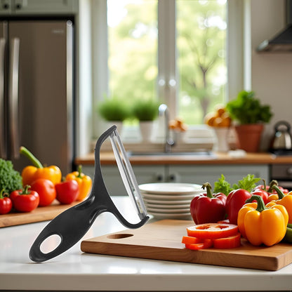 Black Vegetable Peeler Large Peelers for Kitchen, Y Wide Veggie Shredder for Cabbage Lettuce Julienne, For Fruit, Carrot, Vegetable, Potato Swivel Stainless Steel Blades Big Size Graters