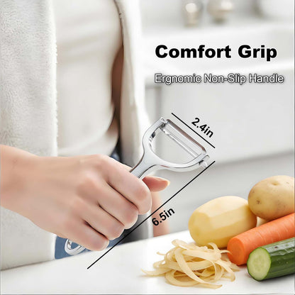 Premium Vegetable Peelers with Swivel Blade - Ultra Sharp 420 Stainless Steel Potato Apple Peeler, Ergonomic Handle & Potato Eye Remover, Dishwasher Safe