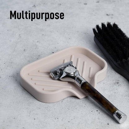 Zulay Kitchen (9x3.5in Sponge Holder for Kitchen Sink - Flexible Heavy-duty Multipurpose Sink Caddy - Counter Organizer for Kitchen, Bathroom, Makeup, Trinkets & More! (Grey)