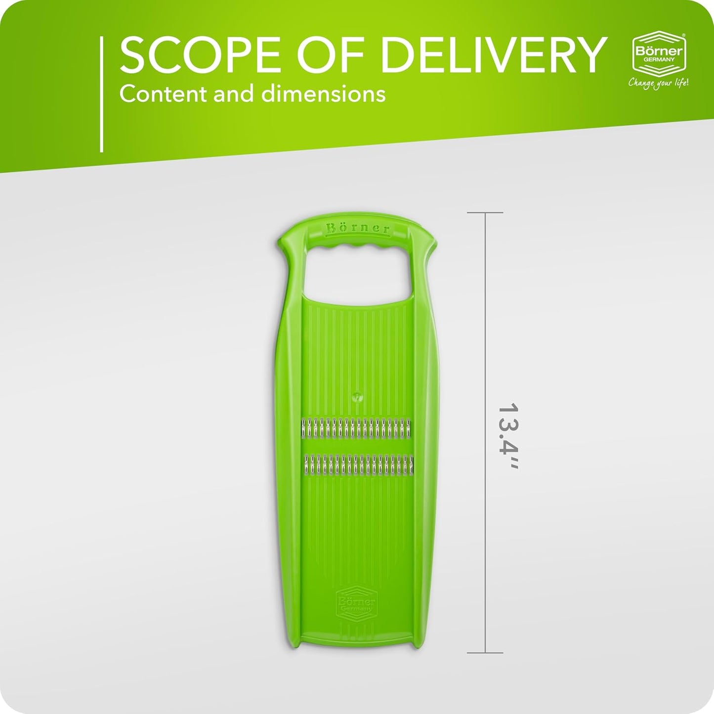 BORNER Roko PowerLine | Vegetable Grater Börner - Quality Made in Germany, Color:Orange
