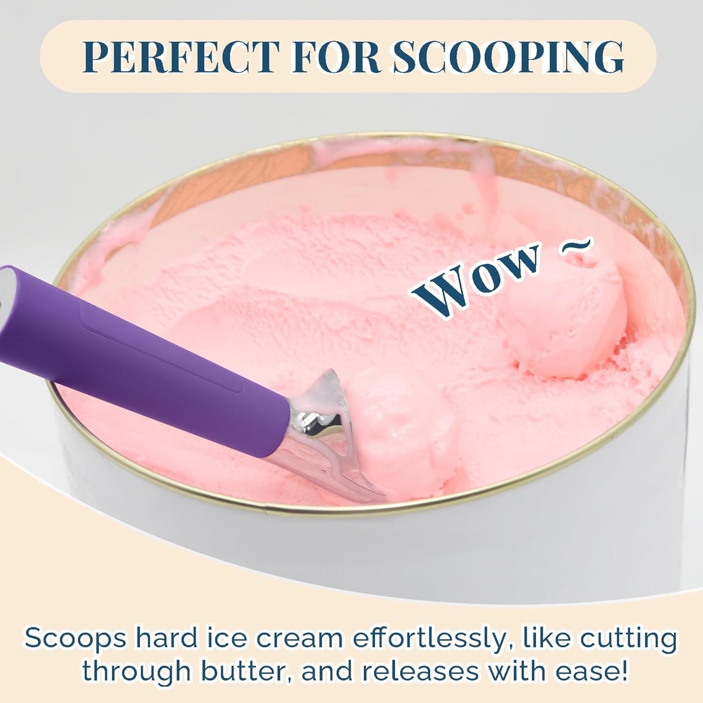 Heated Ice Cream Scoop Rechargeable, Electric Warming Ice Cream Scooper with LED Display, Heats to 158°F for Hard Ice Cream, Easy for Seniors & Kids, IP67 Waterproof (Black, 2 oz)
