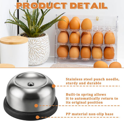 2PCS Stainless Steel Egg Piercer for Raw Eggs, Egg Poker Eggs Piercer with Sturdy Anti-Slip Base Eggshell Peeler Tool to Get Good Hard Boiled Eggs Anti-rust Easy Egg Peeler Kitchen Gadget