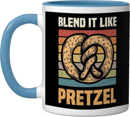 Pretzels Lover Design Pastry Blend It Like Pretzel Ceramic Mug, White