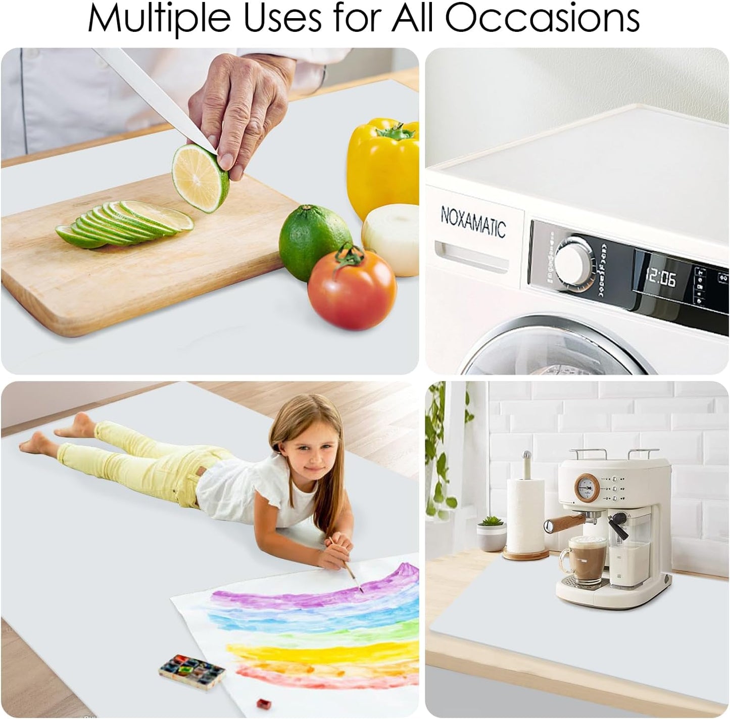 Standard Silicone Mat,Black Baking Mat-Food Grade Kids Dinner Table Placemat Non Slip Counter Mat with Raised Edges Heat Resistant Mat for Air Fryer Nonstick Pastry Dough Mat(1 Pack 23.6'' x 15.7'')