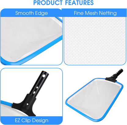 TidyMister Hot Tub Skimmer Spa Net with 12'' Aluminum Pole Ultra Fine Mesh Net Handy Leaf Skimmer for Small Above Ground Pools Pick Up Fine Debris Lightweight Net