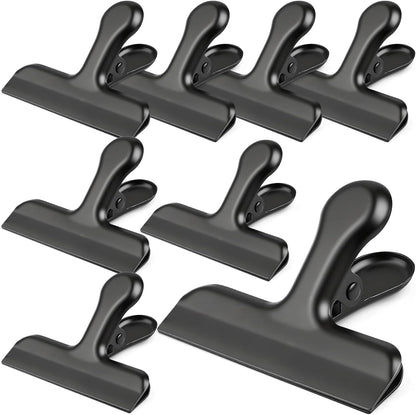 Funfery Chip Clips Bag Clips Gold Stainless Steel Clip for Food Storage,Air Tight Seal Chip Bag Clip 3 Inch Strong Food Clipp for Snack,Chips,Kitchen Decor,Home&Office Paper Heavy Duty-8 Pack