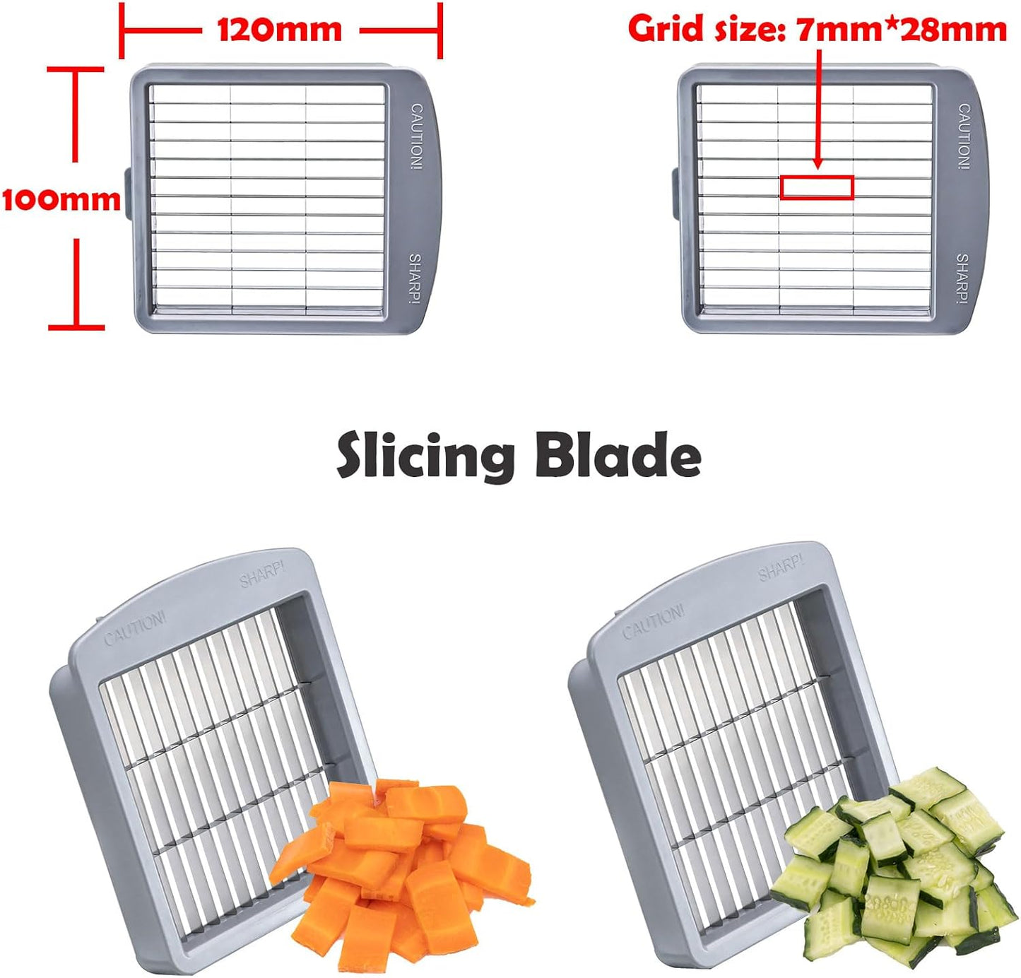 Replacement Blades - 2 PCS (Small Grid Blade-7mm)