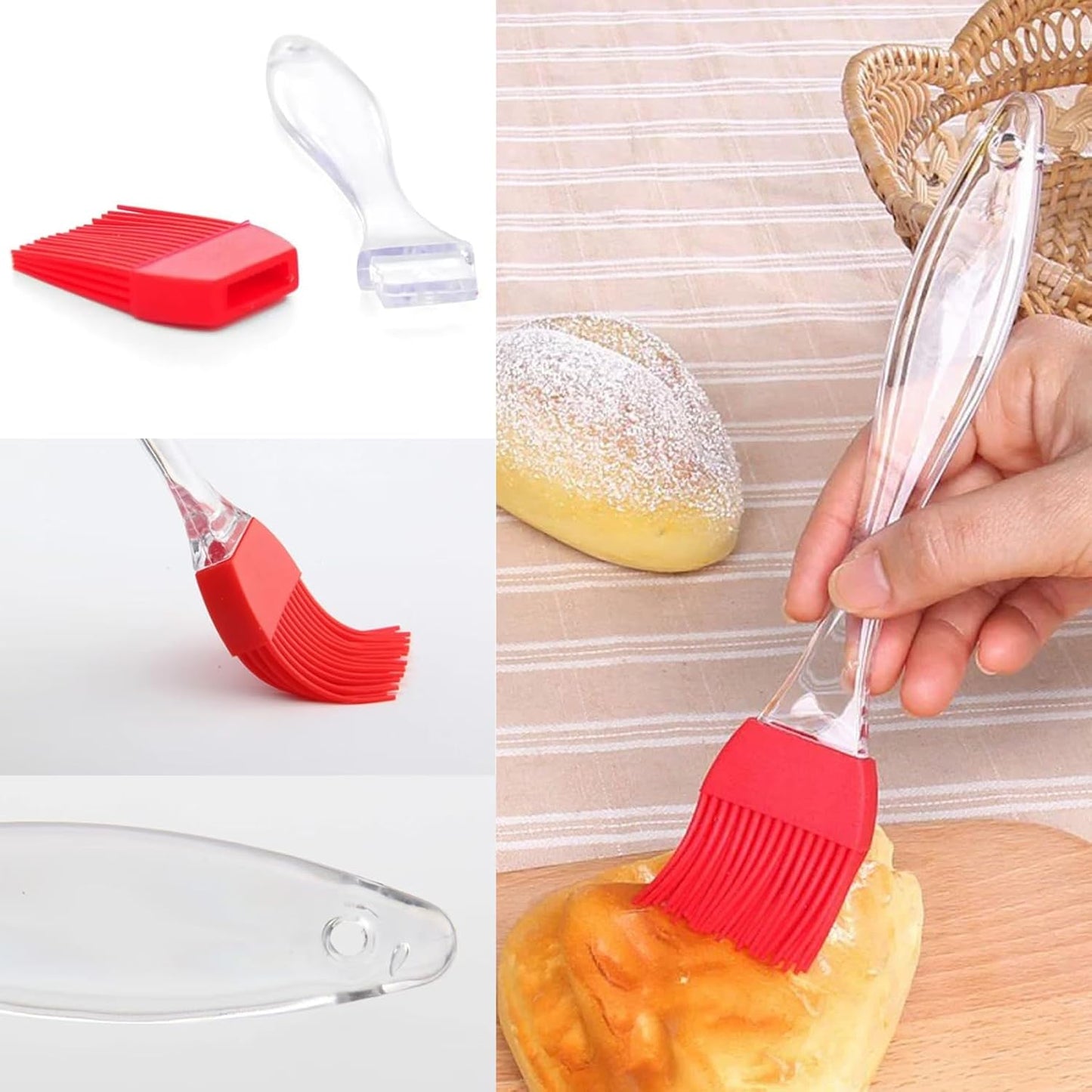 5 PCS Silicone Basting Pastry & BBQ Brush, High temperature resistant baking brush, Perfect for Oil Butter Spread Marinades for Grilling/BBQ Enthusiasts