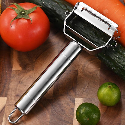 Vegetable Peeler,Julienne Cutter, Stainless Steel Dual Blade Fruit Peeler Slicer Shredder, 2 in 1 Kitchen Peeling Tool for Potato Carrot Cucumber Fruit