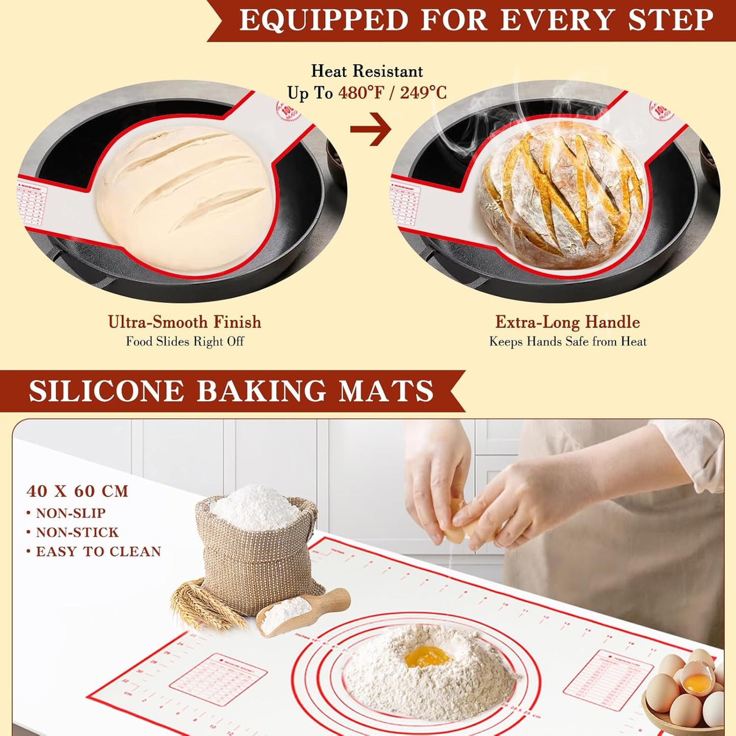 Complete Sourdough Starter Kit, 10" Oval and 9" Round Banneton Bread Proofing Basket with Glass Sourdough Starter Jar, Sourdough Bread Baking Supplies Kit Gifts for Bakers Women Wife Mom