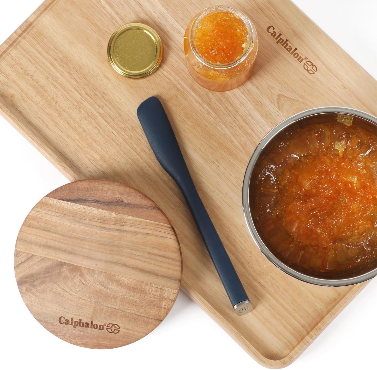 Calphalon Prime Scraper Set, 2-Piece Silicone Kitchen Scraper Set, Flexible Baking & Cooking Scrapers, Heat-Resistant Nonstick-Safe Tools with Ergonomic Handles, Navy