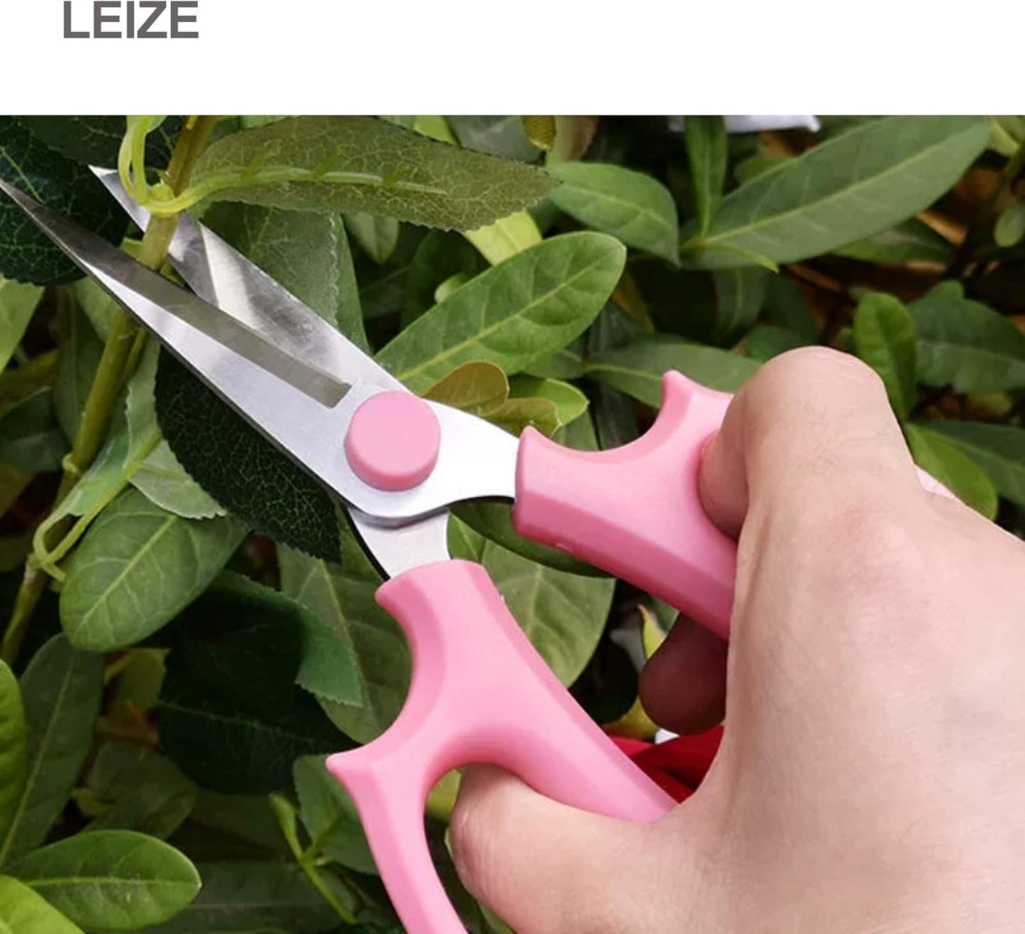Leize Flower Scissors, Premium Thickened Stainless Steel Floral Shears, Strong Pruner for Flowers, Branches and Leaves (Grey Green Slender)