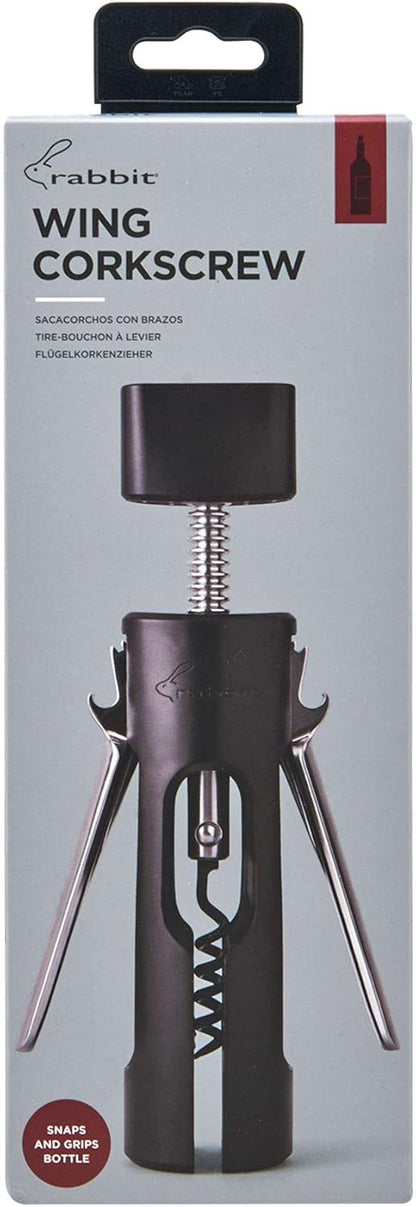 Rabbit Wing Corkscrew, Non-Stick Spiral, Black
