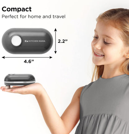 Kitchen Mama Mini Plus Rechargeable Electric Can Opener: USB-C Charging, Hands-Free, Auto Stop, Compact, Cordless, Smooth Edge - Perfect for Seniors with Arthritis, Home, and Travel (Red)