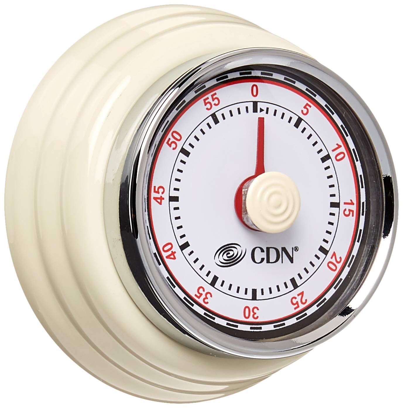 CDN Compact 60-Minute Mechanical Timer | Easy-to-Read 2.5” Dial | Loud 3-Second Alarm | Ideal for Cooking or Baking | Countertop or Wall Mountable | Silver Finish | MT1