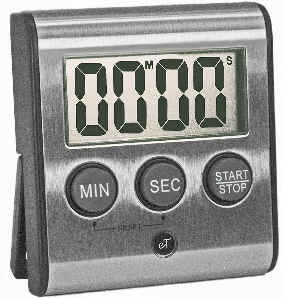 Elegant Digital Kitchen Timer, Stainless Steel Model eT-23, Super Strong Magnetic Back, Loud Alarm, Large Display, Auto Memory, Auto Shut-Off by eTradewinds