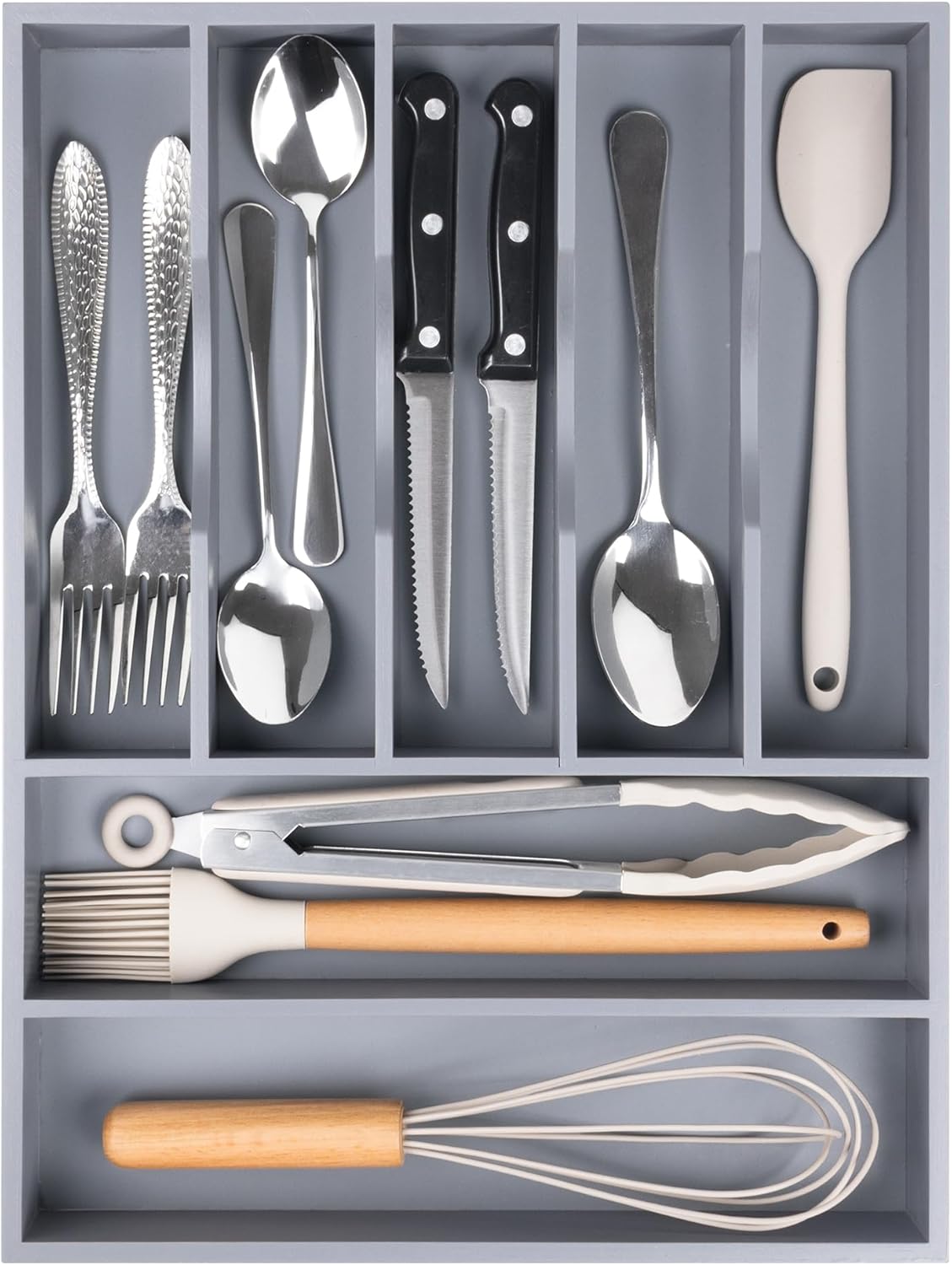 Bellsal Silverware Organizer Kitchen Drawer Organizer Expandable Bamboo Utensil Holder Cutlery Tray for Kitchen Utensil and Flatware Bedroom Office