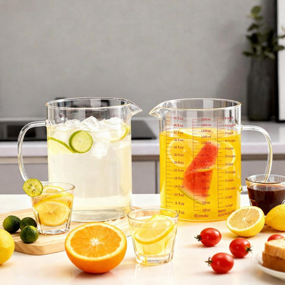 BCnmviku Glass Measuring Cups High Borosilicate 500ML 2CUPS [Insulated Handle | V-Shaped Spout]For Prepping Baking and Cooking Preheated Oven Dishwasher Freezer and Microwave Safe