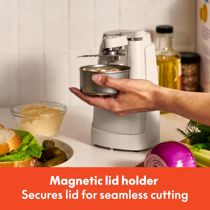 bella Electric Can Opener and Knife Sharpener, Removable Cutting Lever, Cord Storage, Stainless Steel Blade, Sage