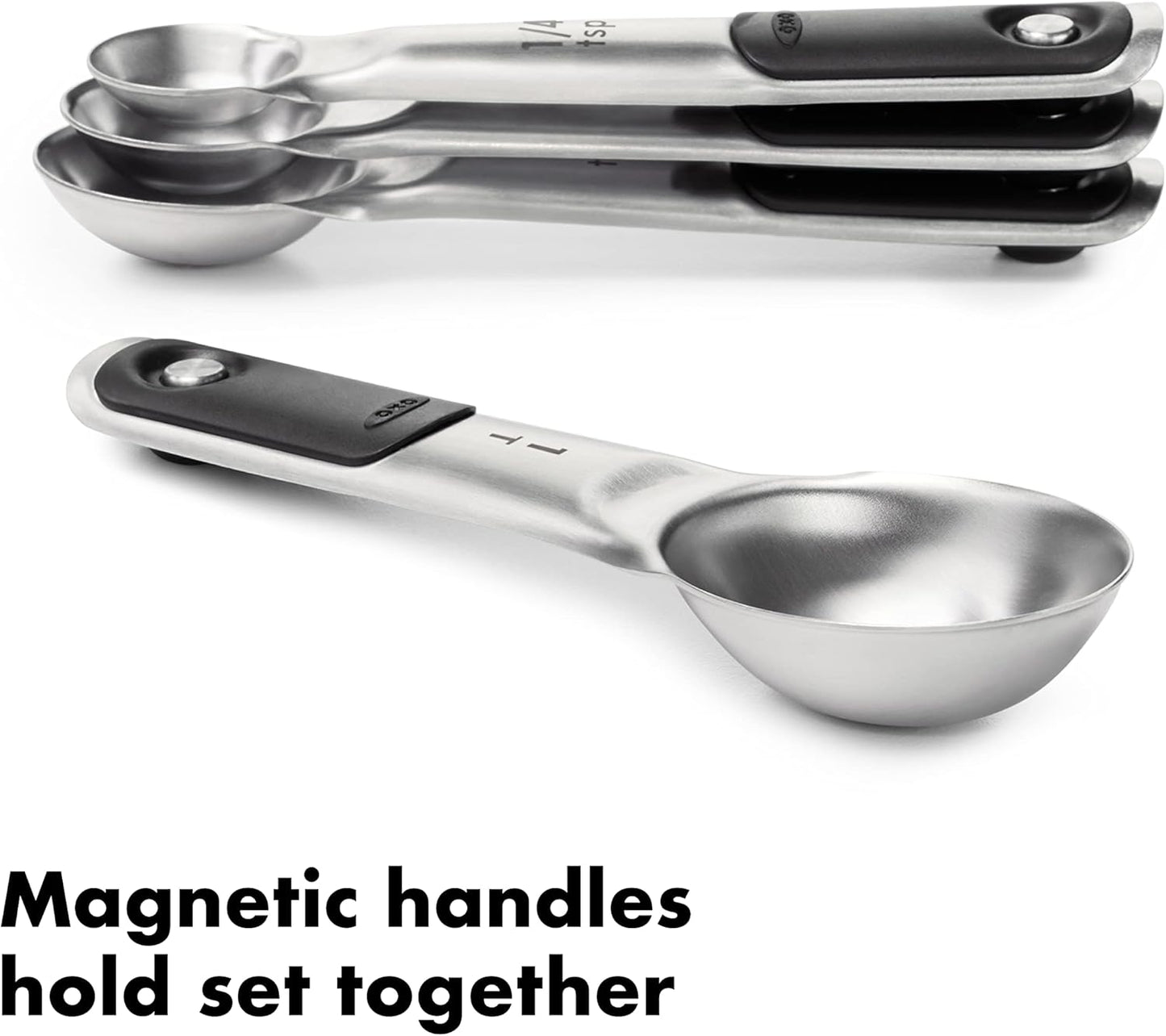 OXO Good Grips 4 Piece Stainless Steel Measuring Spoons with Magnetic Snaps