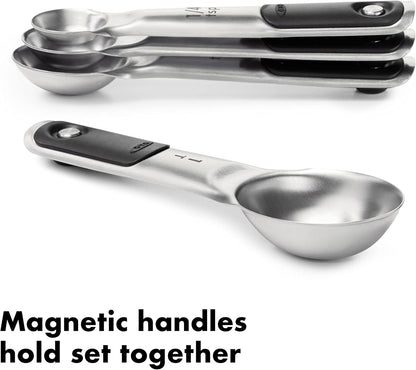 OXO Good Grips 4 Piece Stainless Steel Measuring Spoons with Magnetic Snaps
