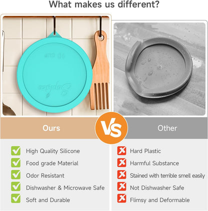SOPHICO Silicone Replacement Lids for Pyrex Sculpted Glass & Tinted Glass Bowls Mixing Bowls（4 size）