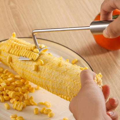 2-Pack Premium Stainless Steel Corn Cob Stripper Tool, Corn Kernel Remover & Peeler for Corn on the Cob, Handy Kitchen Gadget for Fast & Clean Corn Kernel Cutting and Stripping