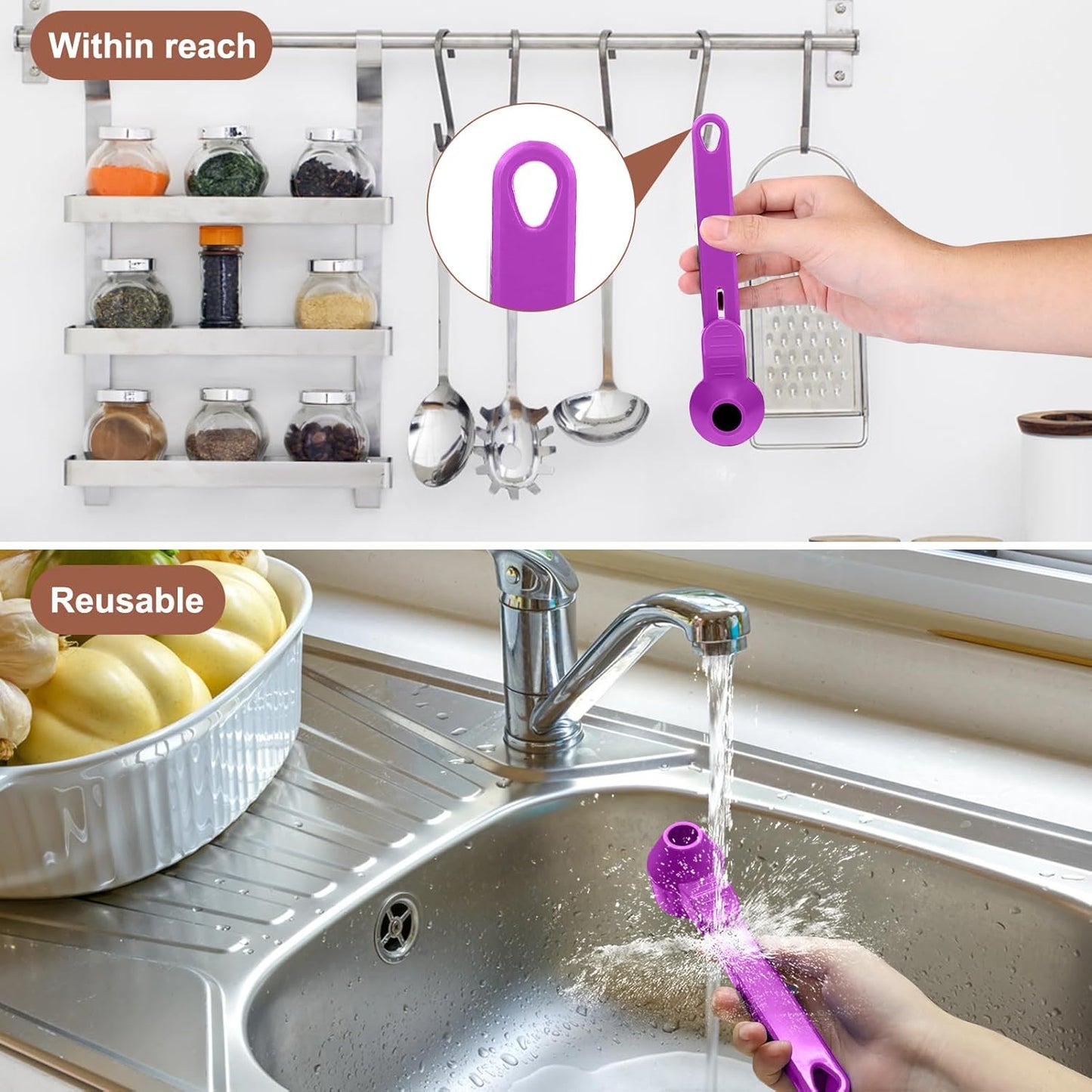 Palksky Coffee Scoop & Funnel for Reusable K Cup Refillable Coffee Pods, 2 Tablespoon Slide Coffee Measuring Funnel Scooper,1PCS