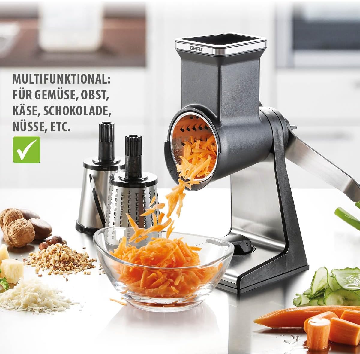 GEFU Rotary Grater TRANSFORMA 3 Drums