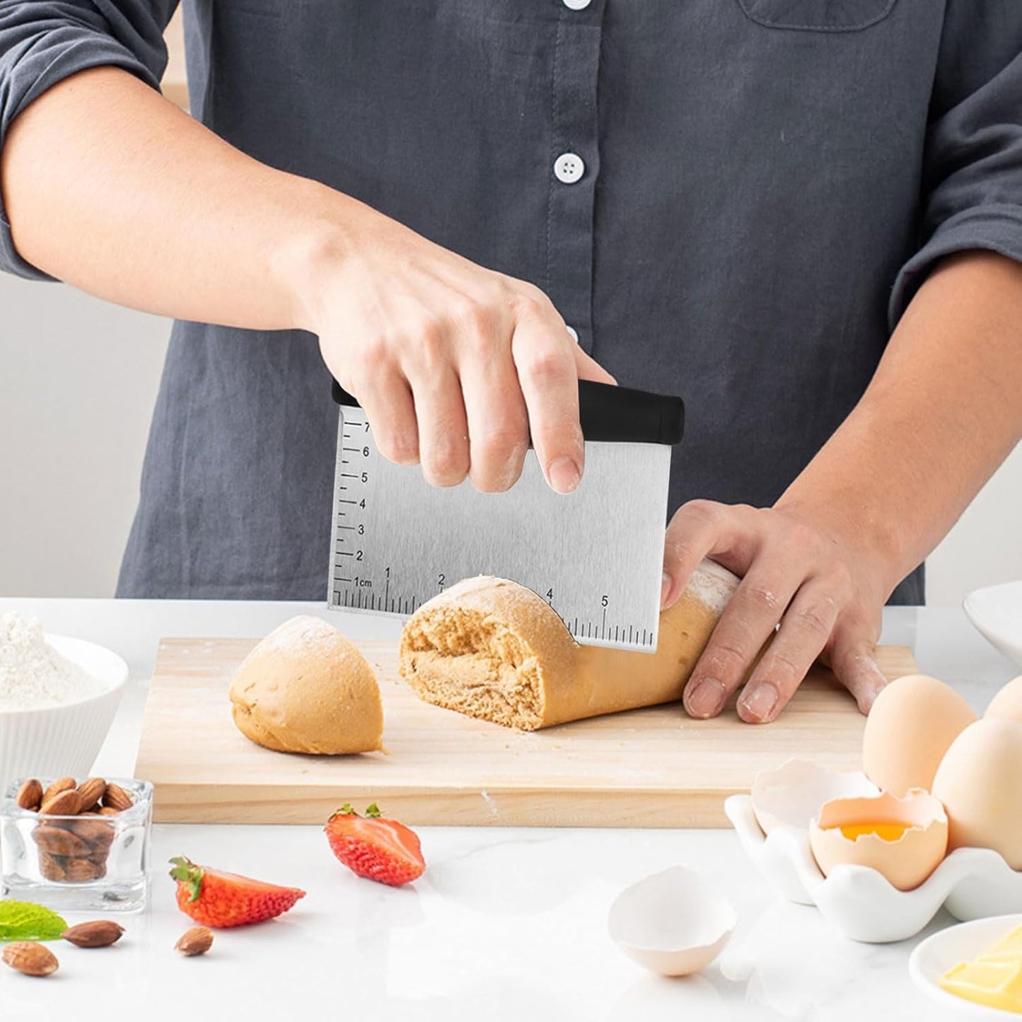 Metal Dough Blender,Pastry Shortening Blender Cutter,Heavy Duty Pastry Cutter,Pastry Blender And Butter Cutter for Mixing Flour Butter;Dough Pastry Scraper,Dough Cutter,Pastry Scraper (Style-C)