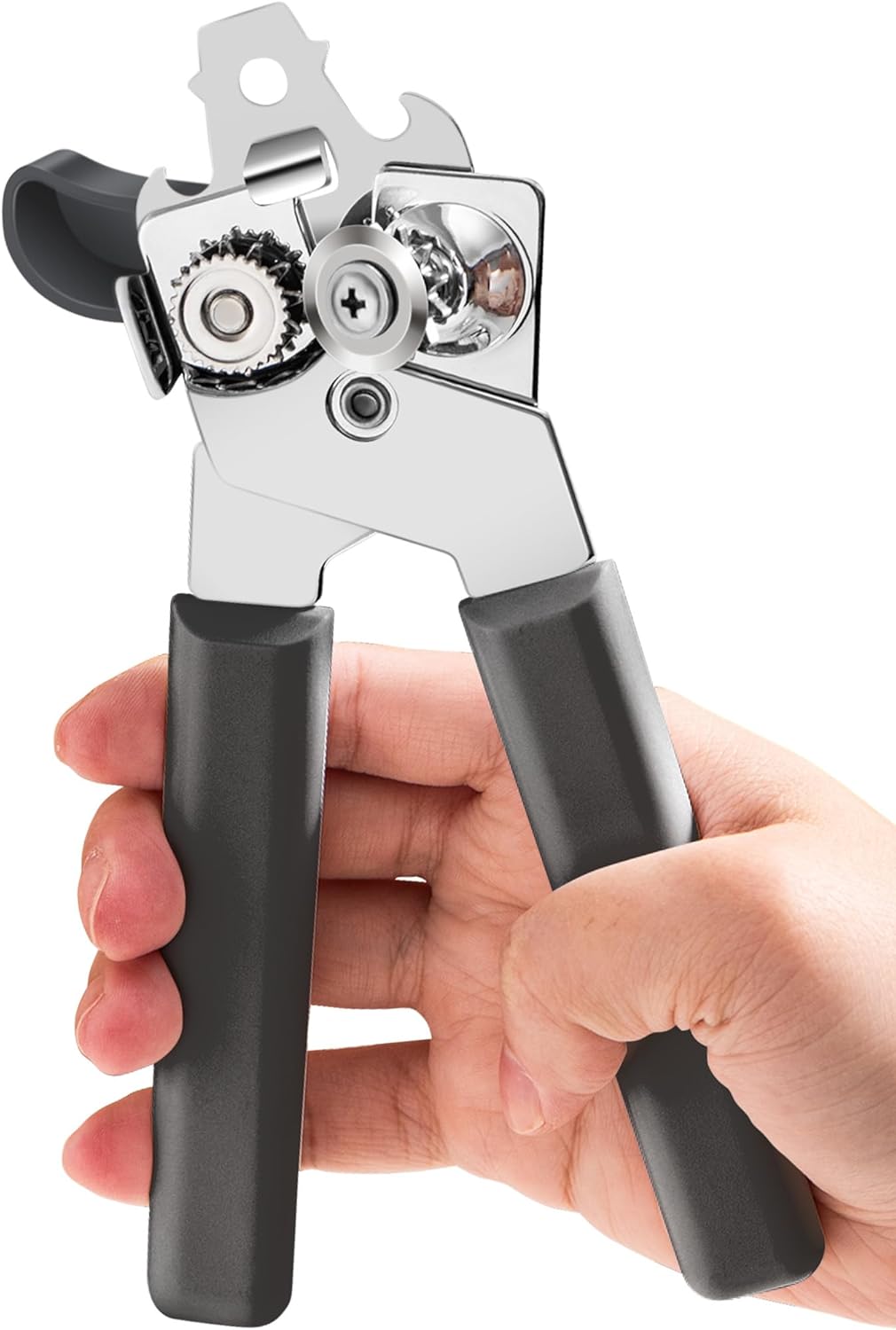 Can Opener Manual, COKORA Can Openers Hand Held with Comfort Anti-Slip Handles, Heavy Duty Stainless Steel Can Opener Smooth Edge and Bottle Openers, Easy Turn Can Openers for Seniors, Kitchen, Green