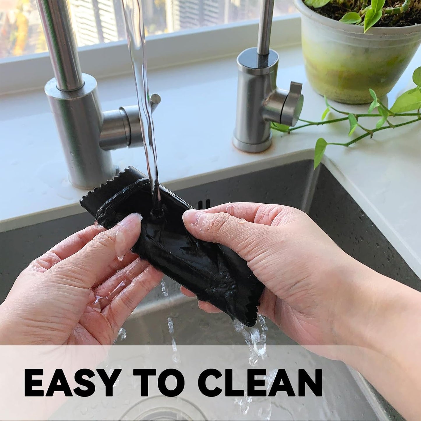 2Pack Garlic Peelers, 5.7in Silicone Garlic Skin Remover Roller, Garlic Peel Kitchen Tools, Black/Transparent