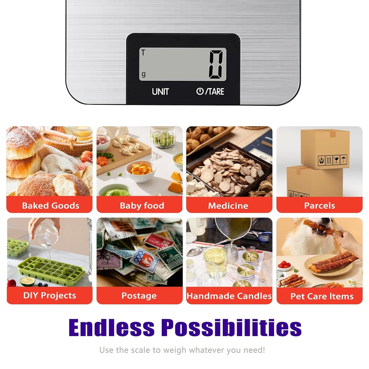Food Kitchen Scale High-Precision Digital Scale Accurate Weighing for Baking & Cooking Enthusiasts(Silvery & Grayish Green)