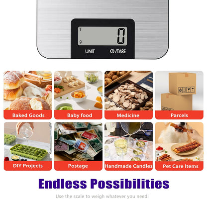 Food Kitchen Scale High-Precision Digital Scale Accurate Weighing for Baking & Cooking Enthusiasts(Silvery & Grayish Green)