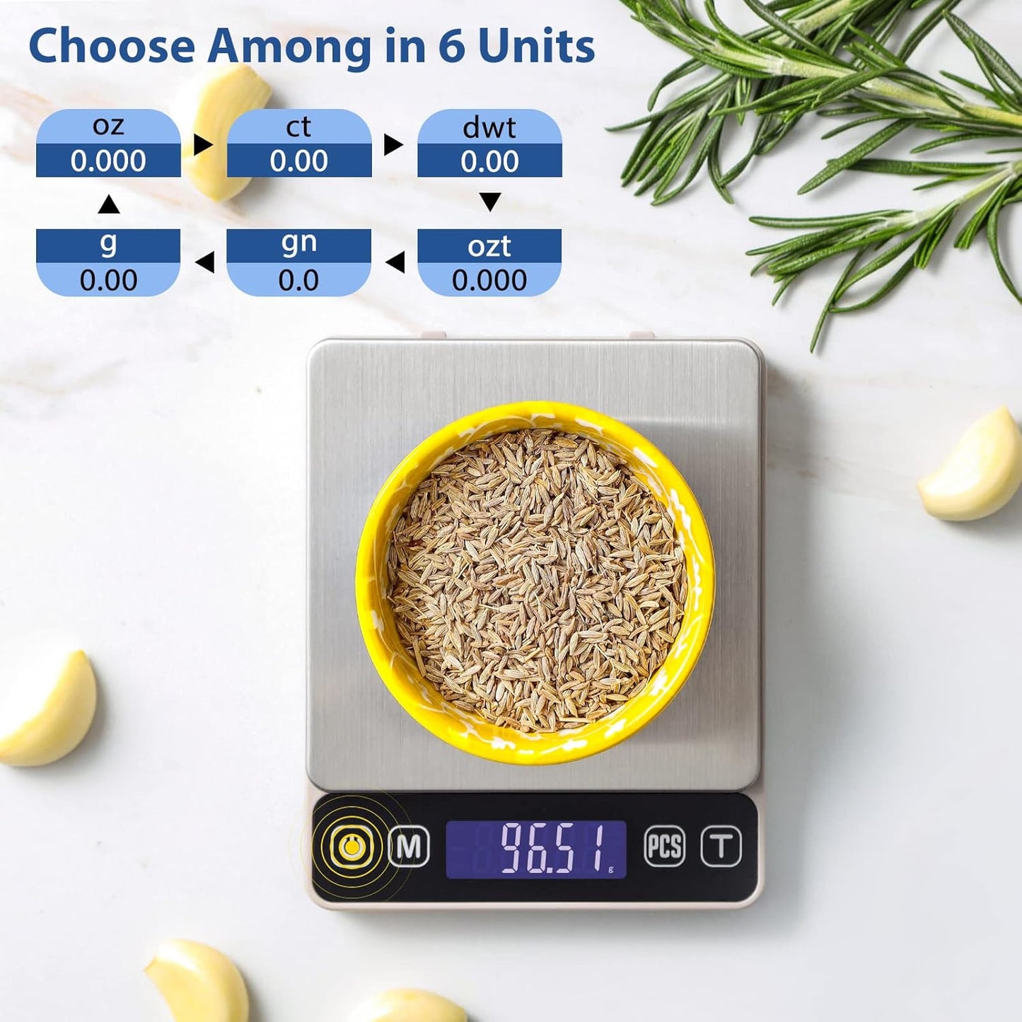 KitchenTour Digital Kitchen Gram Scale - 500g/0.01g - High Accuracy Precision Food Scale - Meat Scale with Back-Lit LCD Display(Batteries Included)-Black