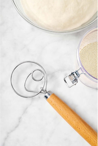King Arthur Baking Company Baker’s Dough Whisk, Single-Loop, 18/8 Stainless Steel, For Mixing Bread, Sourdough, Pizza, And Cookie Dough