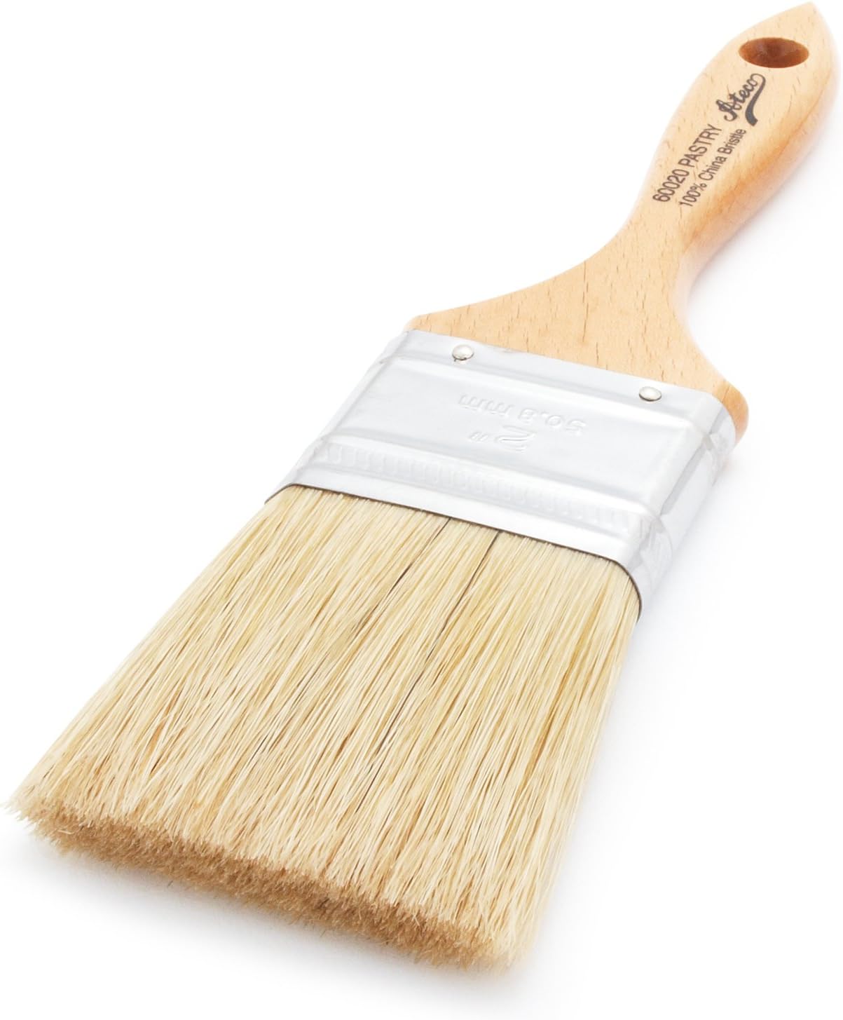 Ateco Pastry Brush, 1.5-Inch Wide Head with Natural White Boar Bristles, Stainless Steel Ferrule & Wood Handle