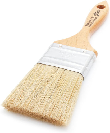 Ateco Pastry Brush, 1.5-Inch Wide Head with Natural White Boar Bristles, Stainless Steel Ferrule & Wood Handle
